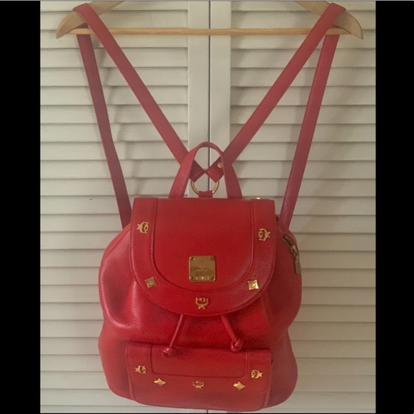 MCM “AUTHENTIC” VINTAGE PEBBLE LEATHER BACKPACK - Picture 4 of 16